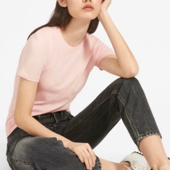 NWT Everlane 100% Supima Cotton Pink Short-Sleeved Crewneck T-Shirt, XS and M - Picture 2 of 13
